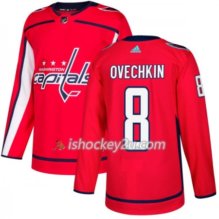 Mænd NHL Washington Capitals Trøje Alexander Ovechkin 8 Adidas 2017-2018 Rød Authentic